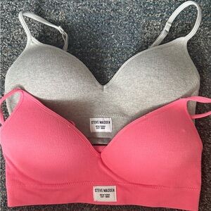 Steve Madden Women's Pink and Gray Bralette Duo
